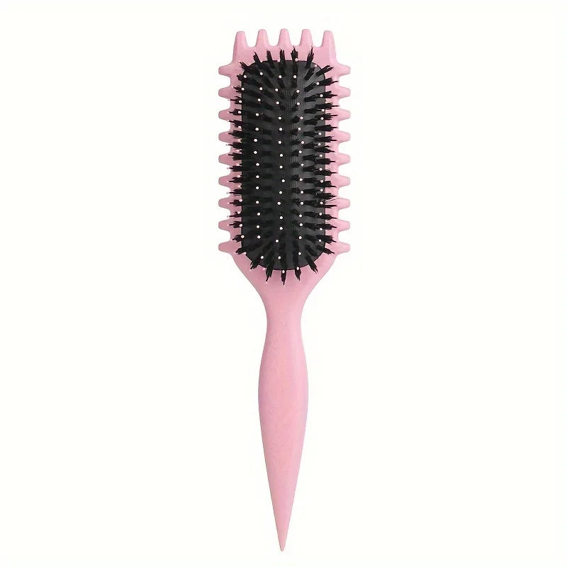 1Pc CANDY BRUSH Curly Hair Styling Brush-Detangling with Prongs, Reduces Pulling Separation Nylon Bristles for All Curl Types