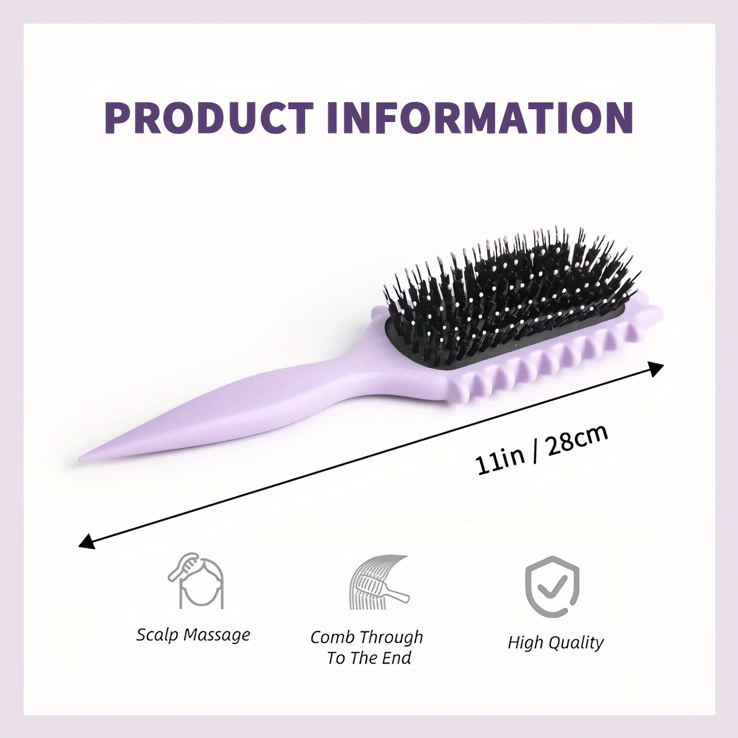 1Pc CANDY BRUSH Curly Hair Styling Brush-Detangling with Prongs, Reduces Pulling Separation Nylon Bristles for All Curl Types