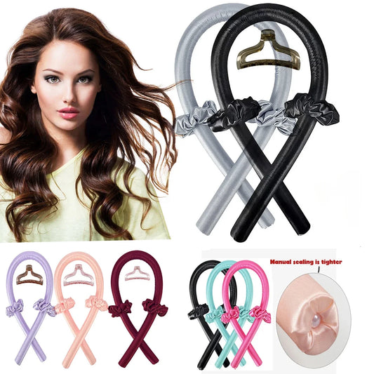 Heatless Curling Rod Headband | No Heat Silk Hair Curlers for Effortless Curls | Soft Sleep-in Ribbon Rollers for Women