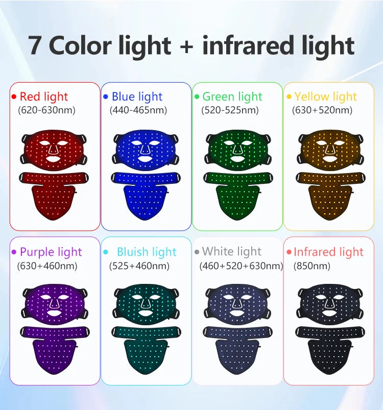 Ubilli Silicone Led Face Mask 8 Colors Red Light Therapy Infrared Flexible Soft Mask Led Therapy Anti Aging Advanced Photon Mask