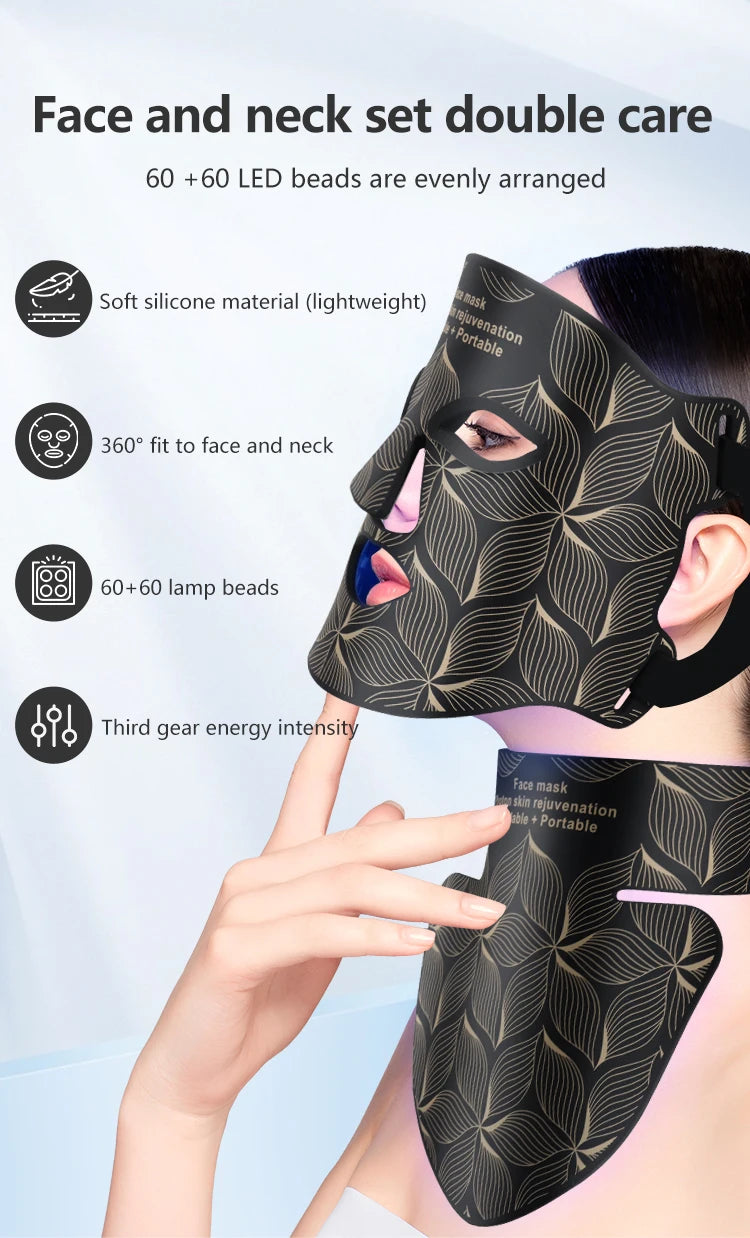 Ubilli Silicone Led Face Mask 8 Colors Red Light Therapy Infrared Flexible Soft Mask Led Therapy Anti Aging Advanced Photon Mask