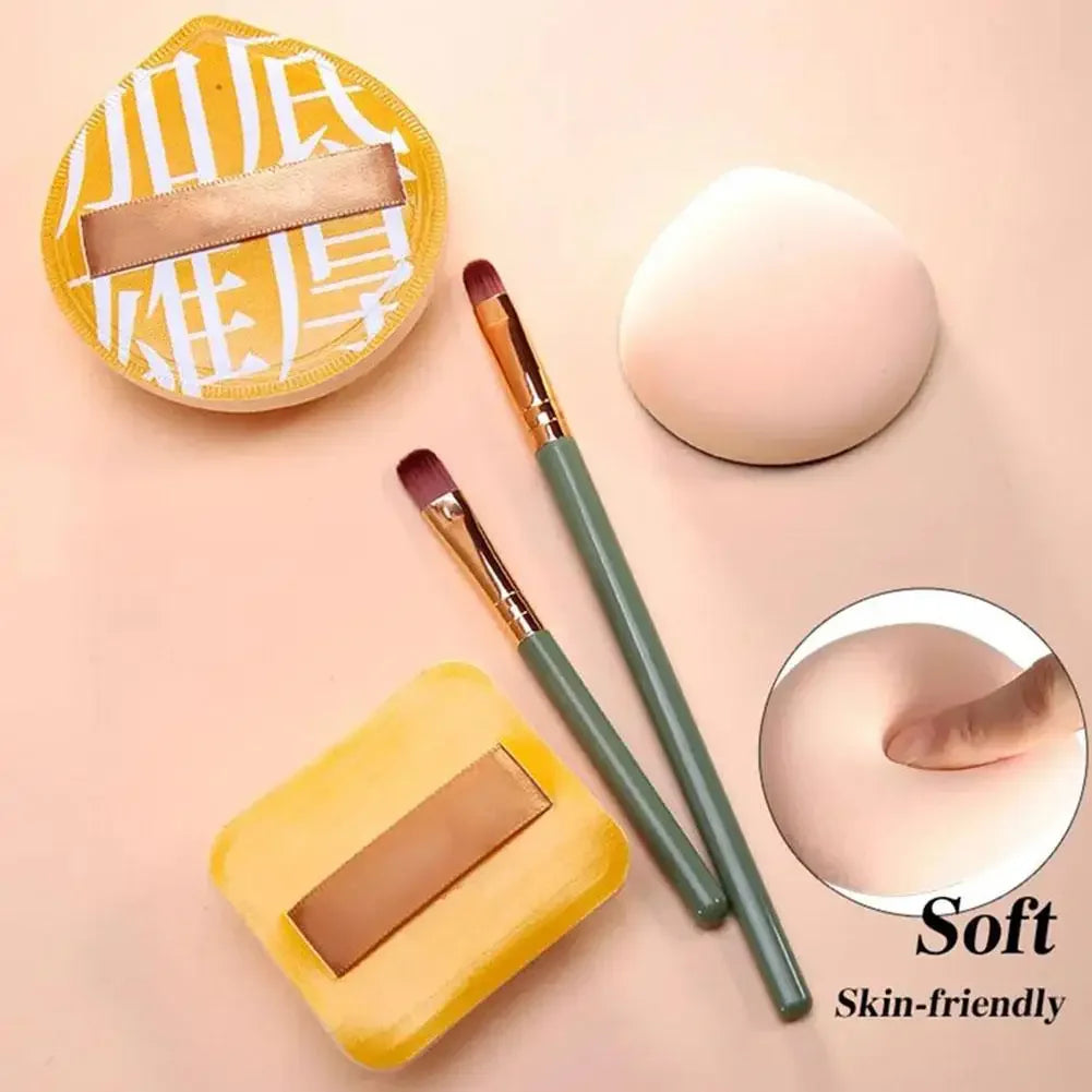 Air Cushion Cosmetic Puff Set | Soft Cotton Candy Makeup Sponges with Storage Box | Wet & Dry Beauty Tools