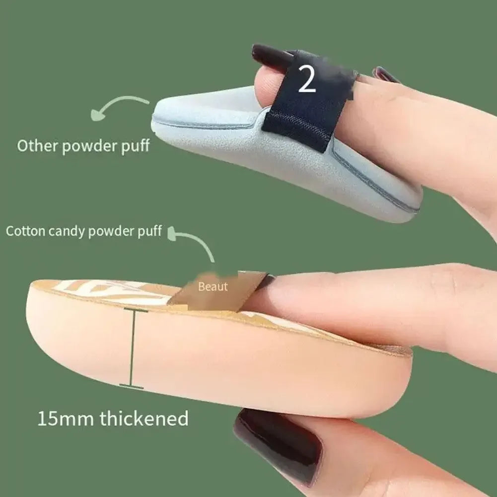 Air Cushion Cosmetic Puff Set | Soft Cotton Candy Makeup Sponges with Storage Box | Wet & Dry Beauty Tools