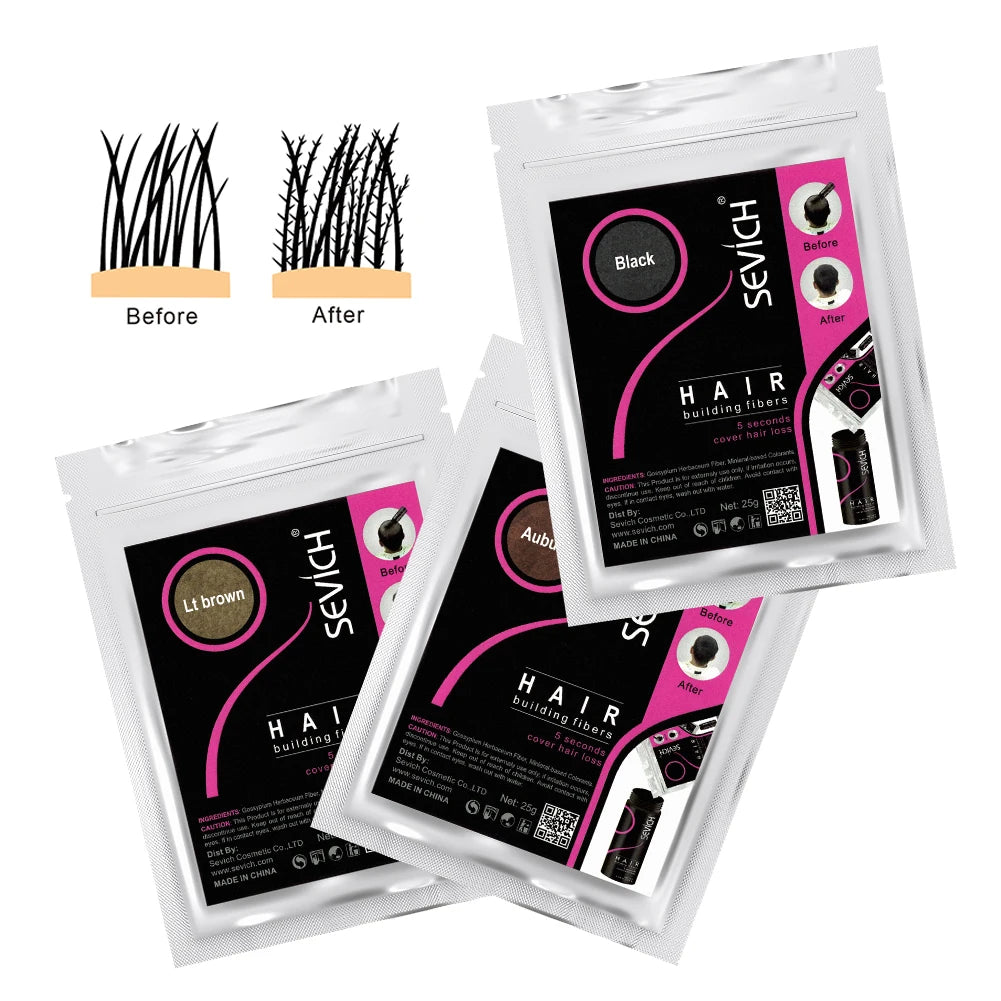 SEVICH Hair Fiber 100g Keratin Hair Fiber Thickening powder Hair Building Fiber Spray Instant Regrowth Powder Hair Loss Conceale