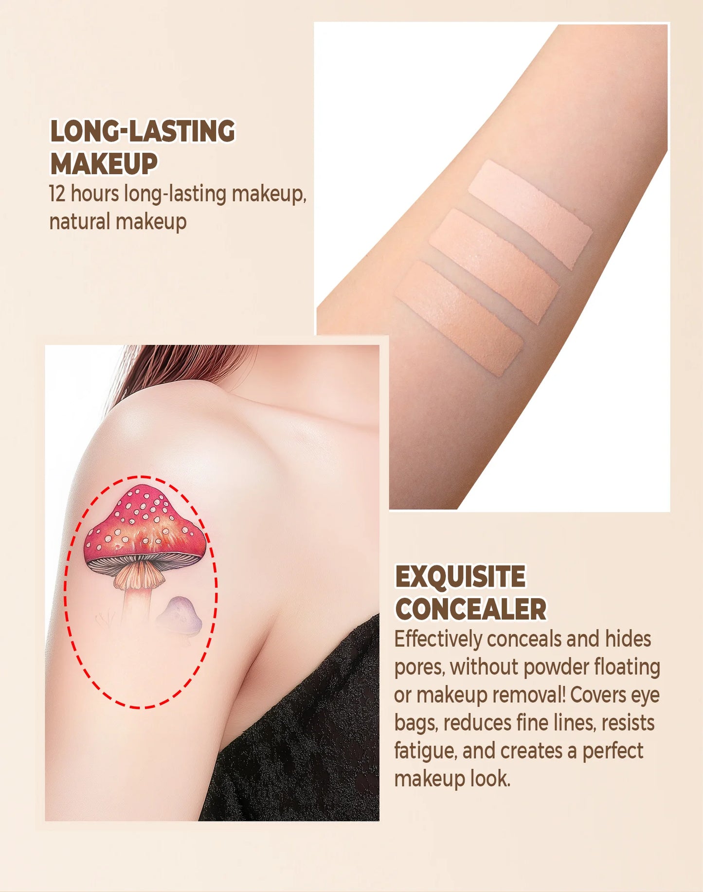 Waterproof Full Coverage Concealer | Tattoo & Scar Cover Foundation | Natural Finish for All Skin Types