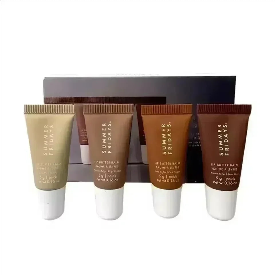 Popular Summer Friday Iced Coff Lip Balm Moisturizing Transparent Lipstick Set Smooth Soft Tube Mirror Lip Gloss Lip Makeupv