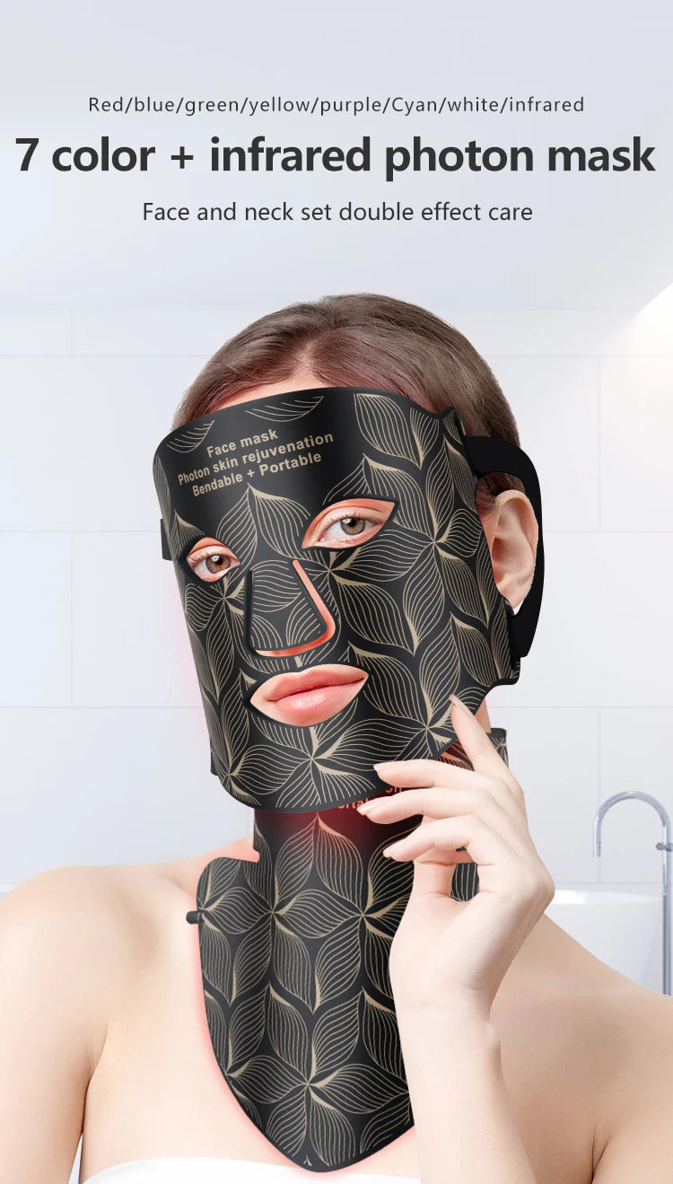 Ubilli Silicone Led Face Mask 8 Colors Red Light Therapy Infrared Flexible Soft Mask Led Therapy Anti Aging Advanced Photon Mask