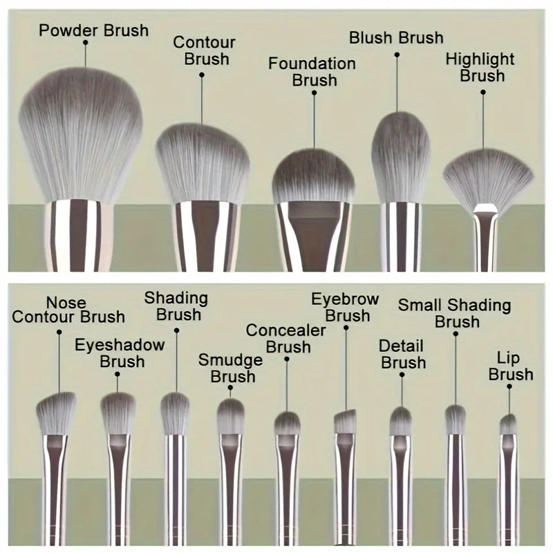 14-Piece Professional Makeup Brush Set – Soft Foundation, Blush & Contour Brushes